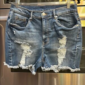 VENUS Blue Distressed Jean‎ Shorts Cut-Off Style